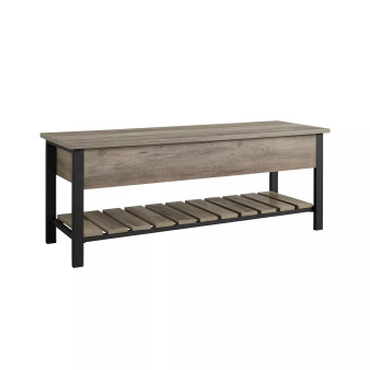 48" Open-Top Storage Bench with Shoe Shelf  - White Oak