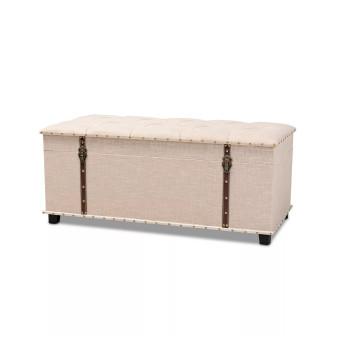 Furniture Kyra Modern and Contemporary Upholstered Storage Trunk Ottoman