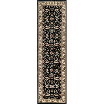 CLOSEOUT! 1592/1014/BLACK Pesaro Black 2'2" x 7'7" Runner Rug