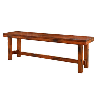 60" Rustic Farmhouse Distressed Wood Entryway Bench - Dark Oak