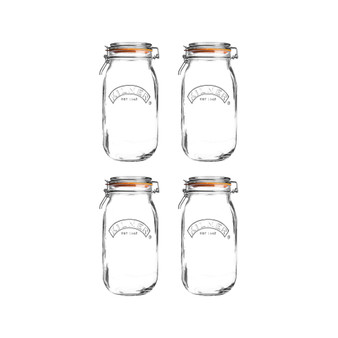 Round Clip Top Jar 51 oz, Set of 4