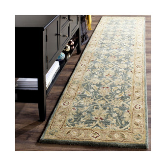 Antiquity At849 Teal and Taupe 2'3" x 12' Runner Area Rug