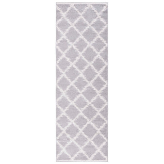 Adirondack Silver and Ivory 2'6" x 6' Runner Area Rug