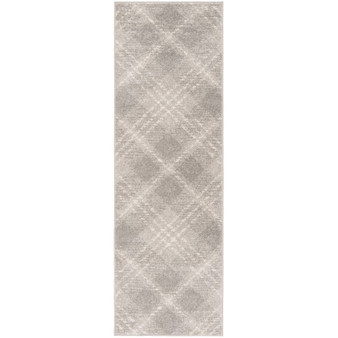 Adirondack Light Grey and Ivory 2'6" x 6' Runner Area Rug