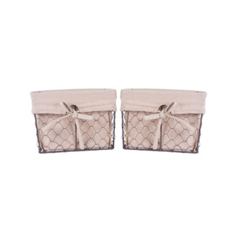 Medium Bronze Chicken Wire Liner Basket Set of 2
