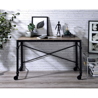 Oklarth Writing Desk in Rustic Oak & Black Finish OF 00103