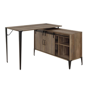 Zakwani Writing Desk, Rustic Oak & Black Finish OF00010