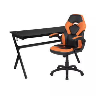 Gaming Desk Bundle - Cup & Headphone Holders/Mouse Pad Top