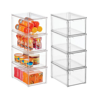 Stackable Kitchen Storage Bin Box with Pull-Out Drawer - 8 Pack