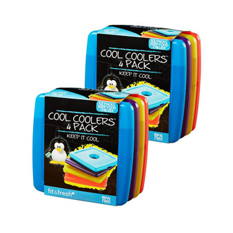 Cool Coolers Slim Reusable Ice Packs for Lunch Boxes, Lunch Bags and Coolers, Set of 8