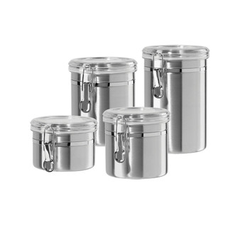 Clamp 4 Piece Canisters with Clear Lids Set