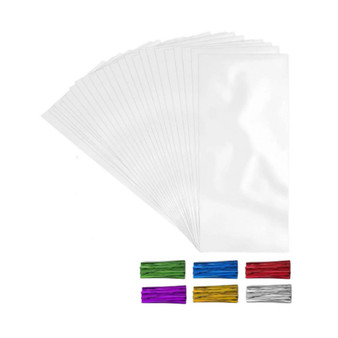 5 x 7 Inches Clear Cellophane Candy Bags With Ties - 200 Piece