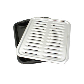 Porcelain Broiler Pan with Chrome Grill