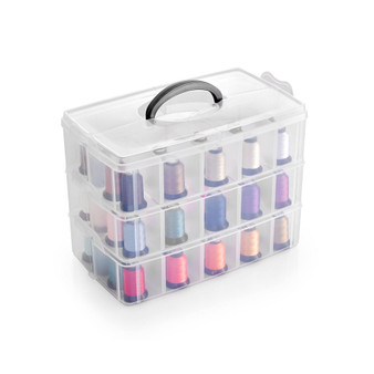 Bins & Things Stackable Storage Container - Clear - Sewing Box & Craft Storage / Craft Organizers and Storage - Bead Organizer Box / Art and Crafting Supply Organizer, Lego Organizers and Storage