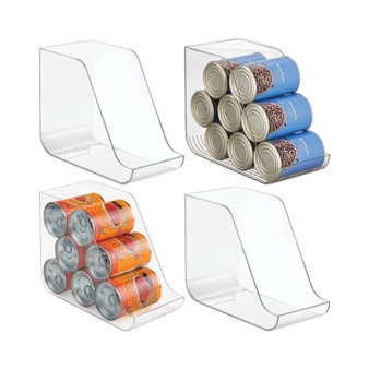 Plastic Can Organizer Bin For Kitchen and Fridge Storage, 4 Pack