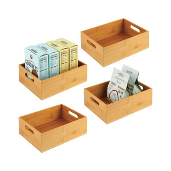 Bamboo Kitchen Drawer Organizer Tray - 4 Pack