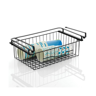 Metal Under Kitchen Pantry Shelf Hanging Bin Basket