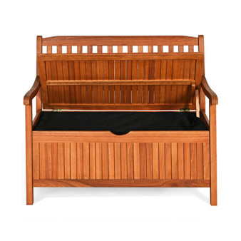 42'' Storage Bench Deck Box Solid Wood Seating Container Tools Toys