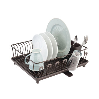 Large Kitchen Dish Drying Rack with Swivel Spout, 3 Pieces