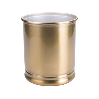 Steel Stylish Round Trash Can, Wastebasket Storage Container, Soft Brass