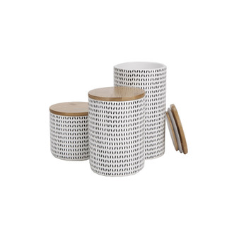 Round Canister Set with Lids, 3 Pieces