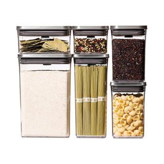 Steel Pop Food Storage Containers, Set of 6