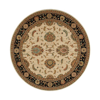 Living Treasures LI04 Ivory 7'10" Round Rug