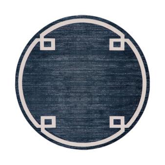 Lenox Hill Uptown Jzu005 Navy Blue 8' x 8' Round Rug