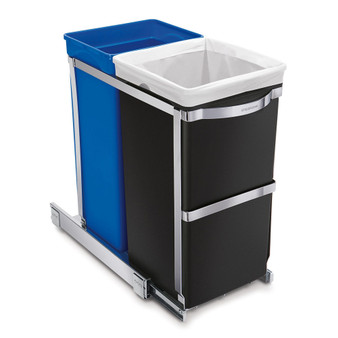 Under-the-Counter 35 Liter Pull Out Dual Recycler Trash Can