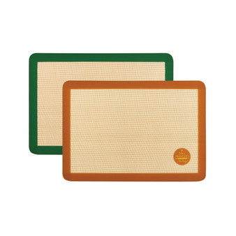 Set of 2 Non-Stick Silicone Sweet and Savory Baking Mats, 11.625" x 16.5"
