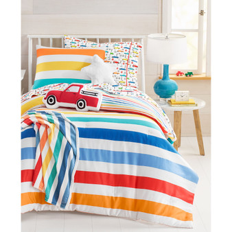 Rainbow Stripe Cotton 2-Pc. Comforter Set, Twin, Created for Macy's