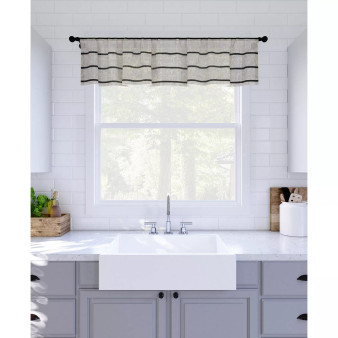 Twill Stripe Anti-Dust Cafe Curtain Valance, 52" x 14"
