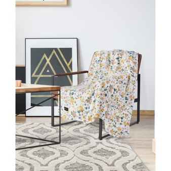 Floral Printed Throw Blanket, 50" X 70"