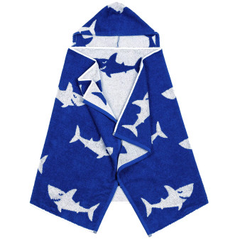 Linum Kids 100% Turkish Aegean Cotton Hooded Easy Bath and Beach Wrap for Boys