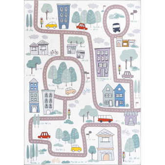 Felix Chalea Kids Town Washable 5' x 8' Area Rug