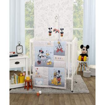 Mickey and Friends 3 Piece Mini Crib Bedding Set