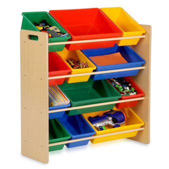 Kids Toy Room Organizer with Totes, 12 Bins