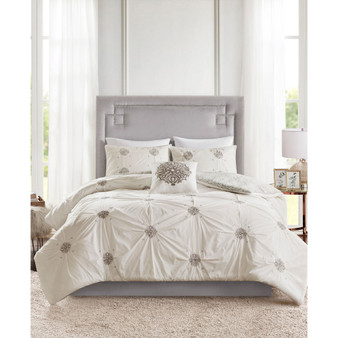 Malia Embroidered Cotton 4-Pc. Duvet Cover Set, Full/Queen