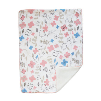 Mazie Sherpa Lined Floral Baby Blanket