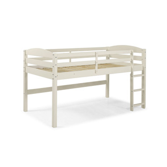 Solid Wood Low Loft Twin Bed - White