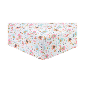 Playful Elephants Flannel Crib Sheet