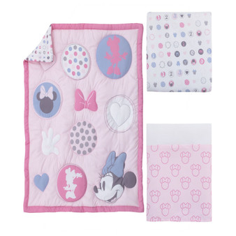 Minnie Mouse Pretty in Pink 3 Piece Crib Set