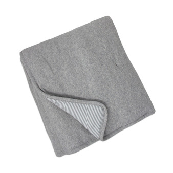 Quilted Comforter - Grey Marl + Grey Heathered Stripes