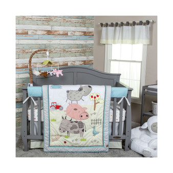 Farm Stack 4 Piece Crib Bedding Set