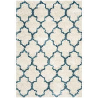 Shag Kids Ivory and Blue 5' x 8' Area Rug