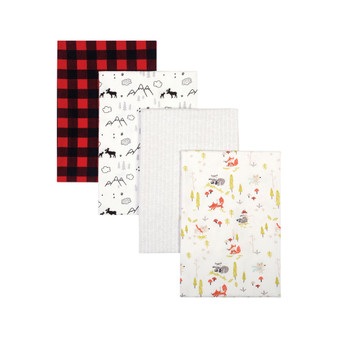 Buffalo Check Woodland Flannel Receiving Blanket 4-Pack