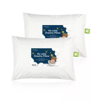 2pk Toddler Pillow - Soft Organic Cotton Toddler Pillows for Sleeping - 13X18 Small Pillow for Kids