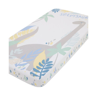 Sleepysaurus Dino Leaf Photo Op Fitted Crib Sheet