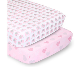 PSP Sheets Elephants/Hearts, 2-Pack