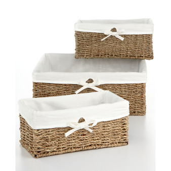 Storage Baskets, Set of 3 Seagrass Utility